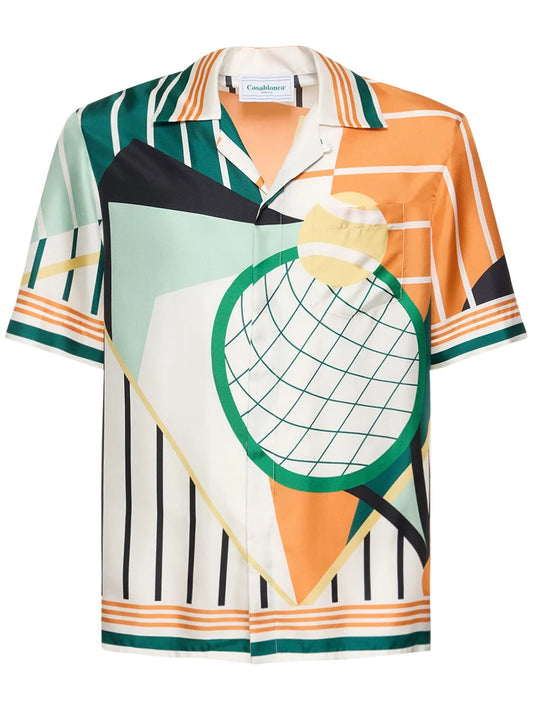 Casablanca Chemise Courte en Soie Court Tennis