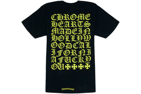 T-Shirt Chrome Hearts Made In Hollywood Black/Yellow
