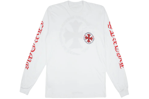 Longsleeve Chrome Hearts White/Red Made in Hollywood Plus Cross